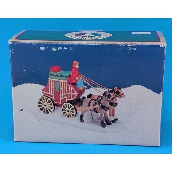 VTG Christmas Valley STAGE COACH Figurine Seasonal Specialties 1995 w/ Box - Picture 11 of 16